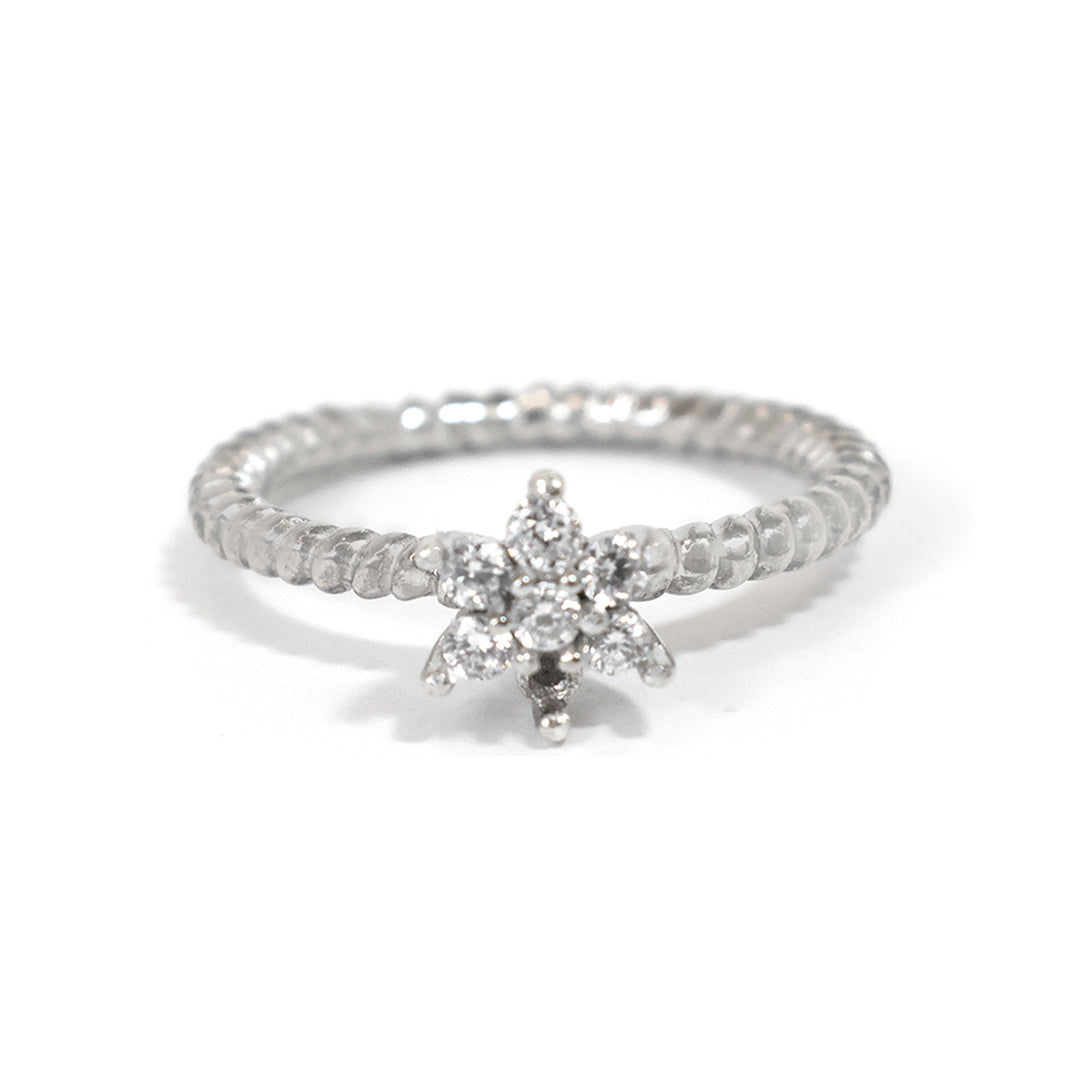 Silver Ring – Triple Band Crown Setting
