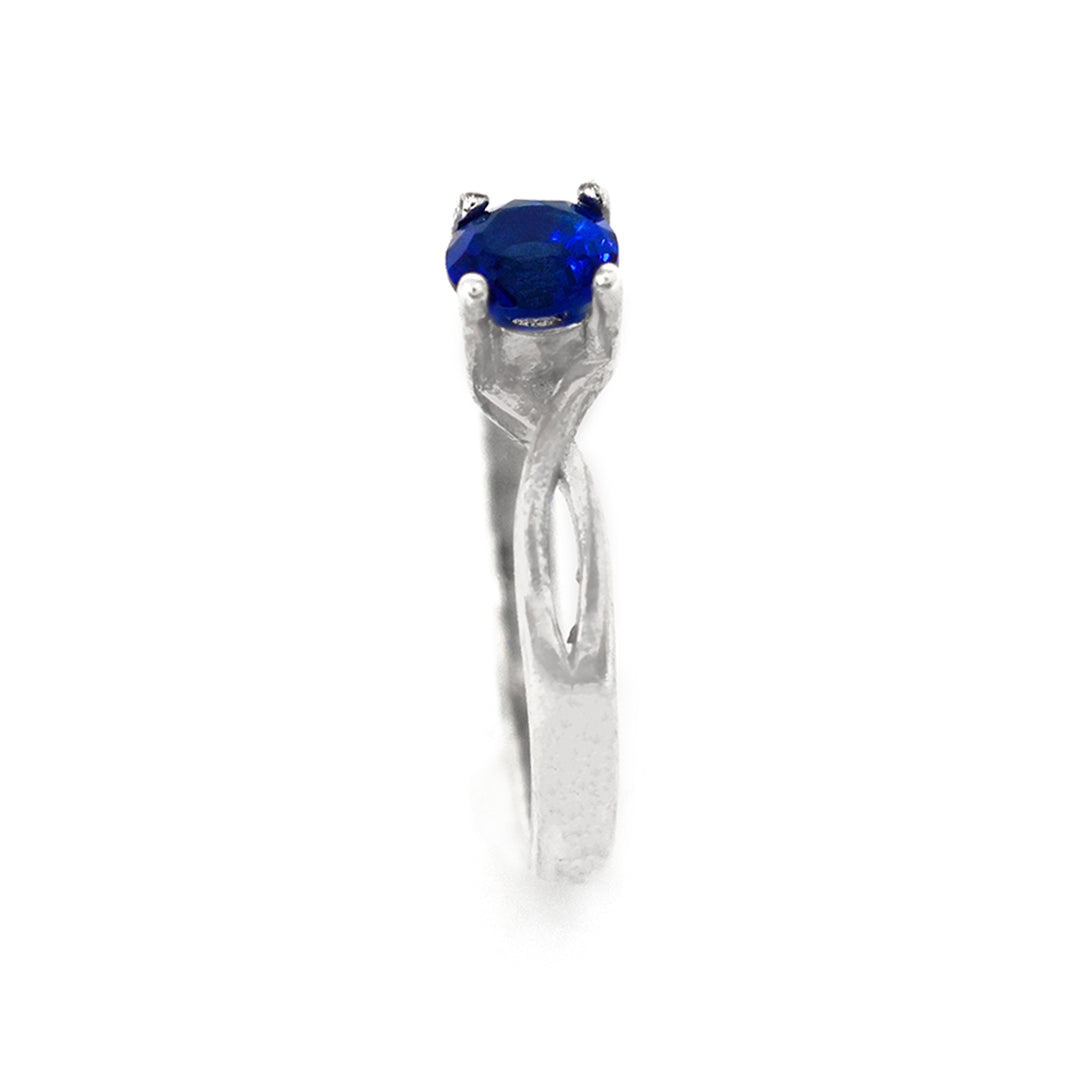 Silver Ring – Blue Stone Solitaire Twist