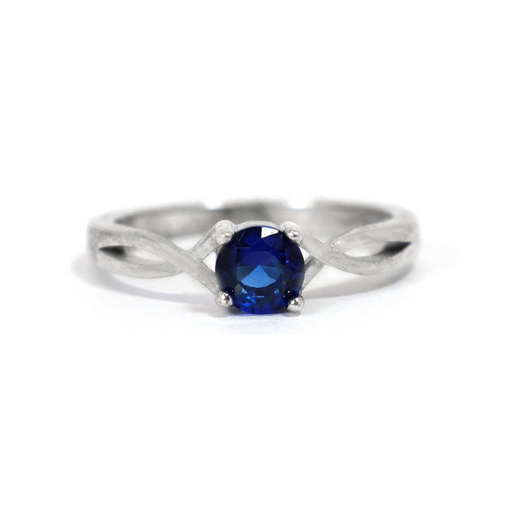 Silver Ring – Blue Stone Solitaire Twist