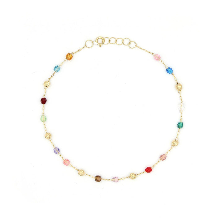 18K Colored Stones & Gold Beads bracelet