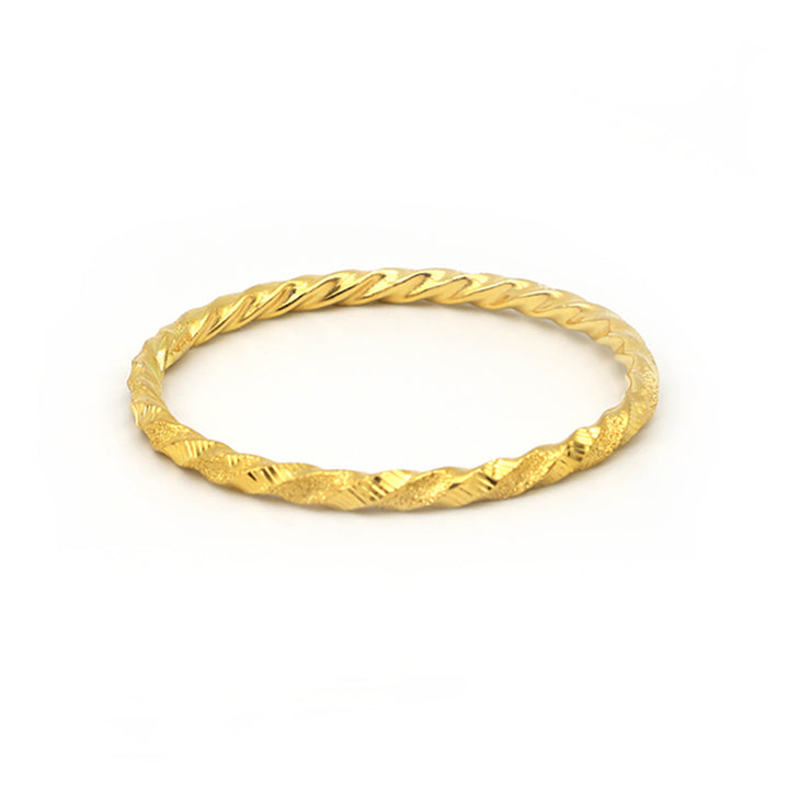 21K Yellow Gold Bangles with Curve Pattern