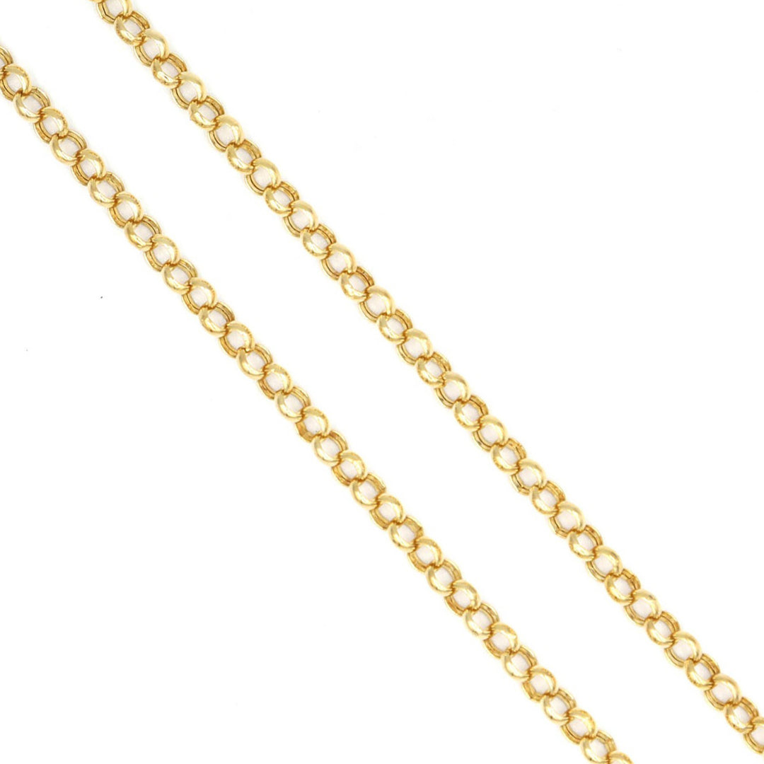 Stylish 18K Gold Rolo Chain Necklace