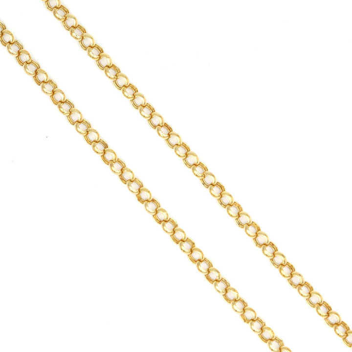 Stylish 18K Gold Rolo Chain Necklace