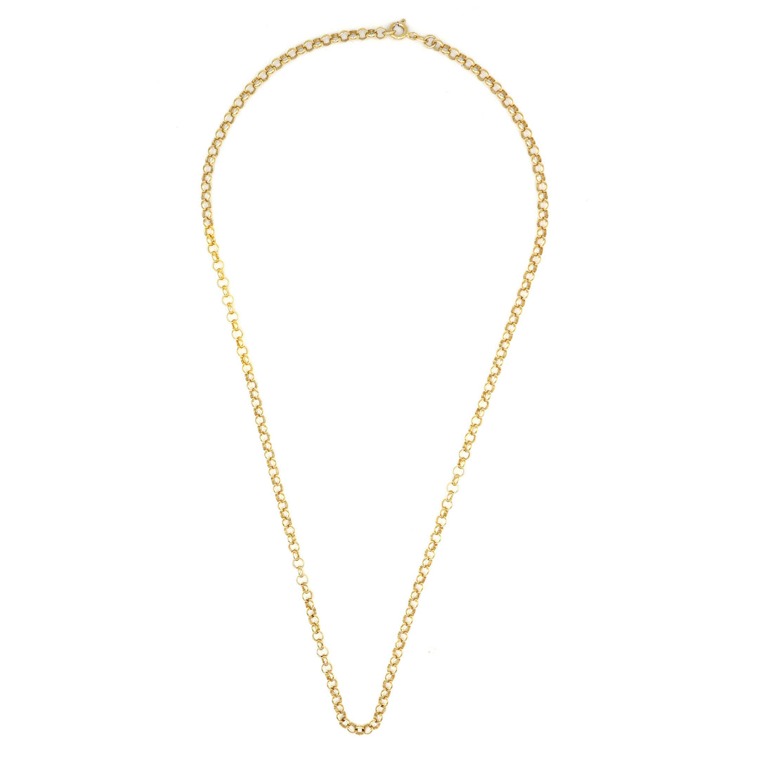 Stylish 18K Gold Rolo Chain Necklace