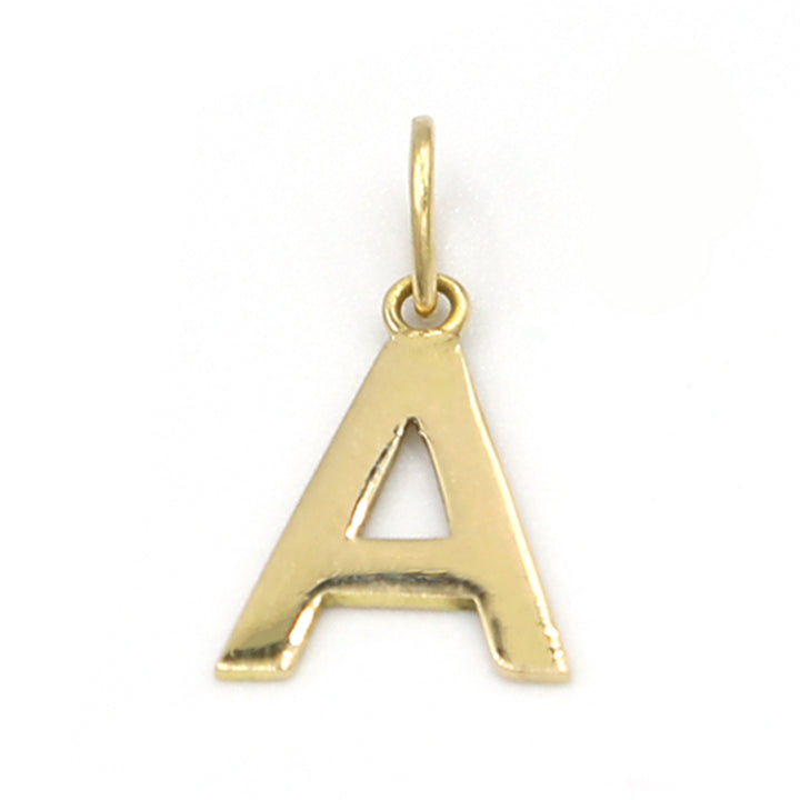 18K Initial Letter A Yellow Gold Pendant