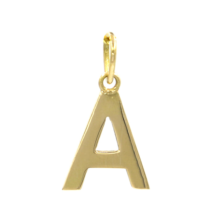 18K Initial Letter A Yellow Gold Pendant