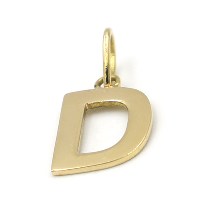 18K Initial Letter D Yellow Gold Pendant