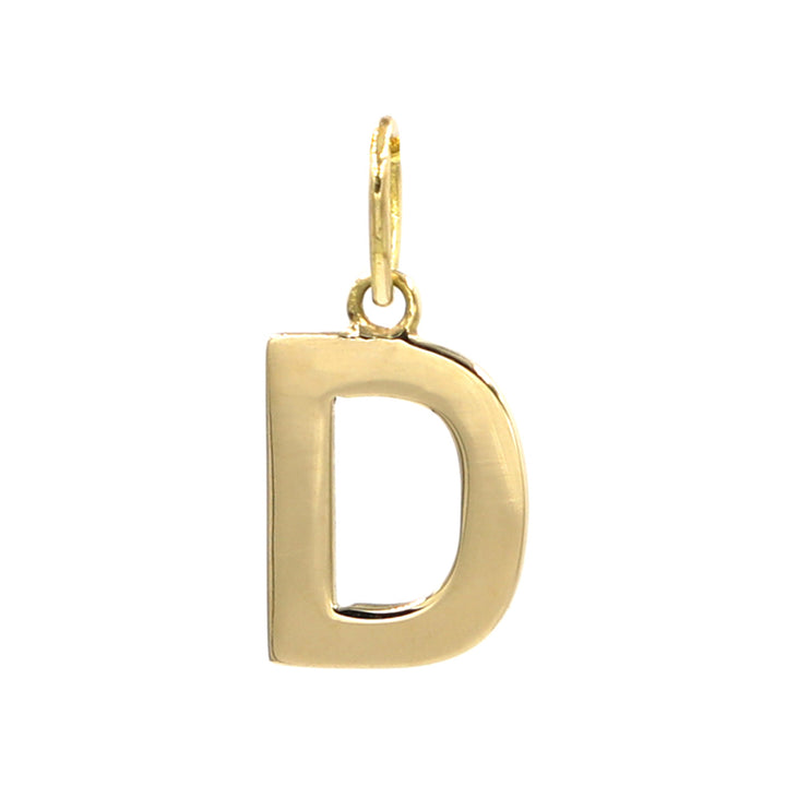 18K Initial Letter D Yellow Gold Pendant