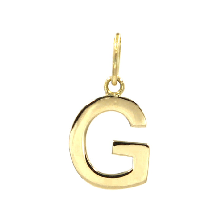 18K Initial Letter G Yellow Gold Pendant