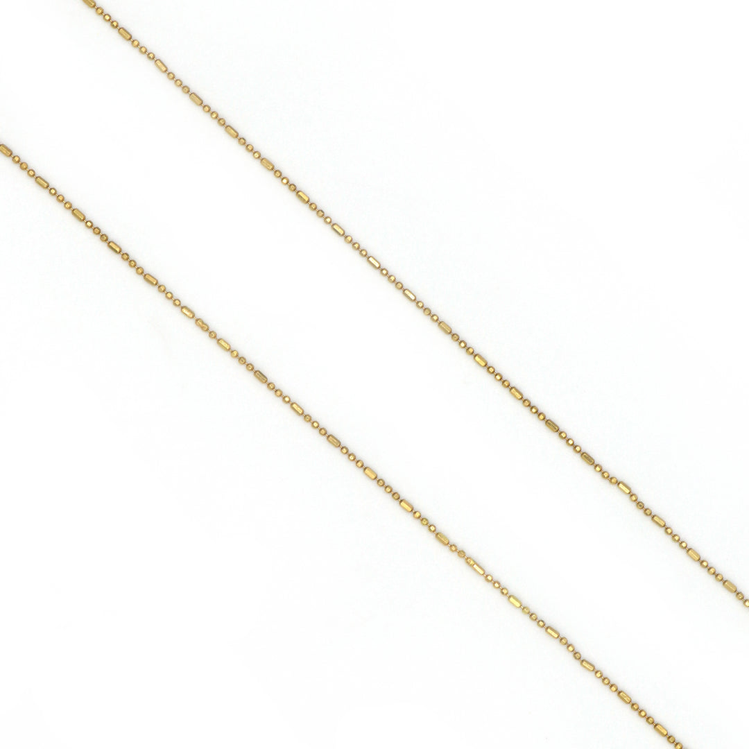 Trendy 18K Gold Beads & Bar Chain Necklace - 16 Inch