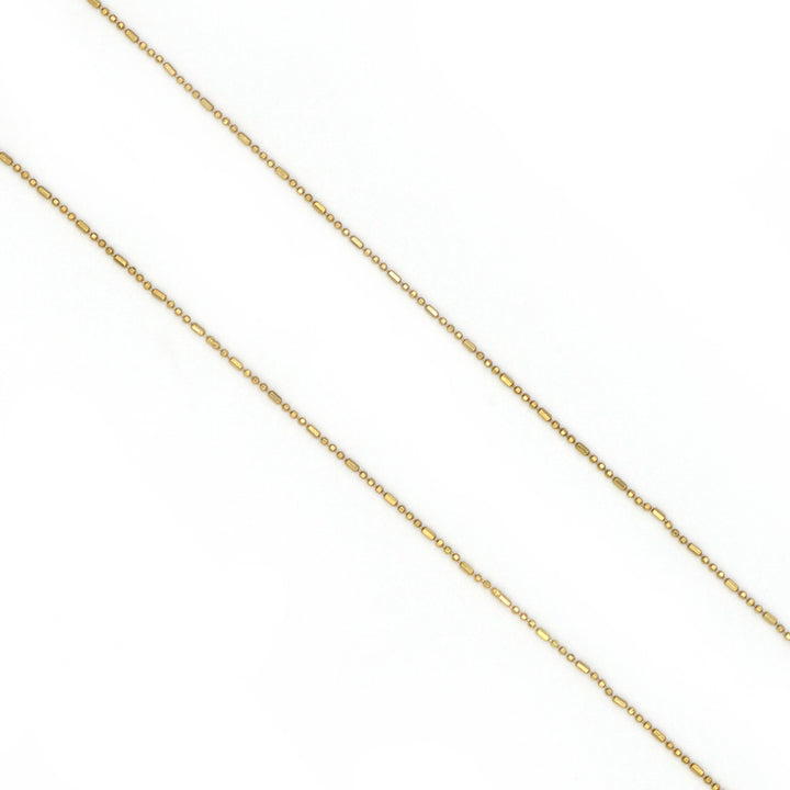 Trendy 18K Gold Beads & Bar Chain Necklace - 16 Inch