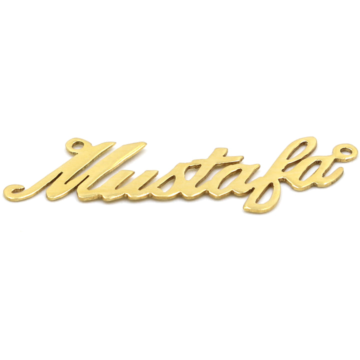 18K Gold Mustafa Name Pendant